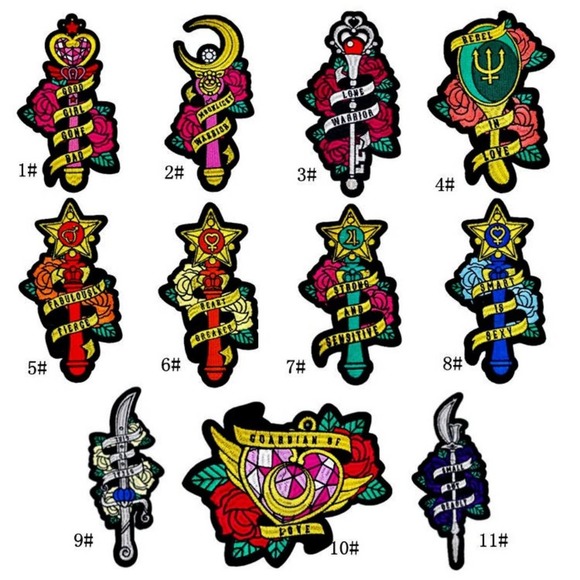 Private Label Accessories - Complete 11 pc set of Sailor Moon Embroidered Patches NWOT